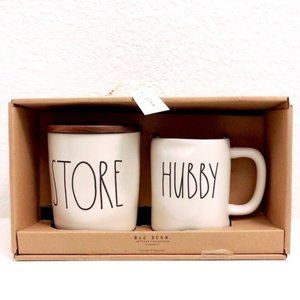 Rae Dunn 2-Piece “STORE” Canister & “HUBBY” Mug NEW
